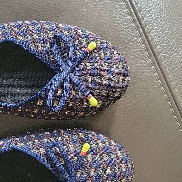 Rothy's The Bow Round Toe Evening Metallic Knit Fabric Ballet Flat - Picture 3 of 12